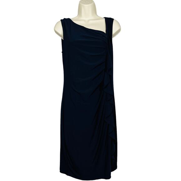 Suzy Chin x Maggy Boutique Slinky Bodycon Ruffle Side Dress Mini Sleeveless - 10 - Picture 1 of 8